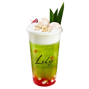Golden Lotus Lychee Green Tea with Cheese Foam