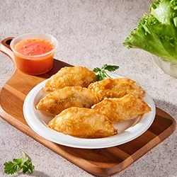 Chicken or beef gyoza