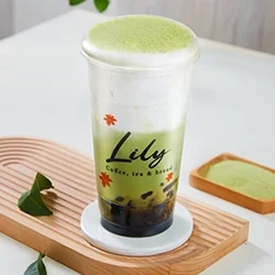 Matcha green tea with cheese foam